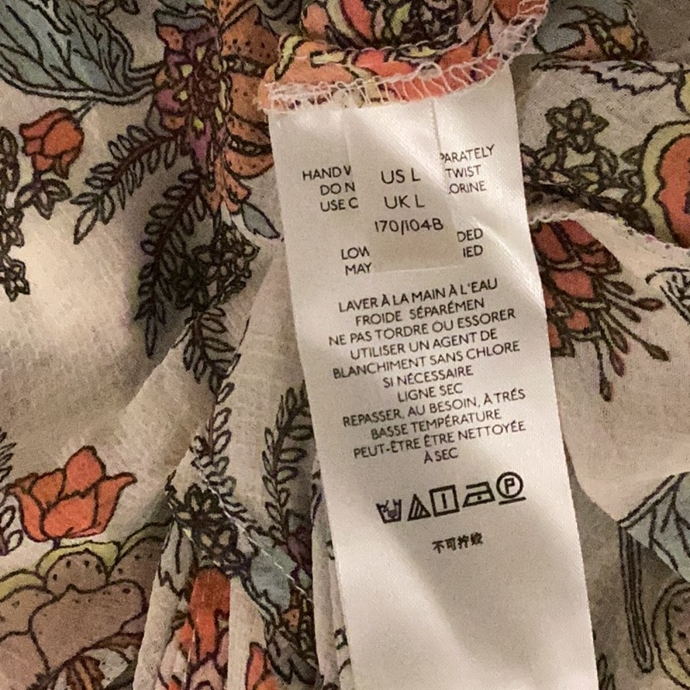 Free People Earth Folk Tea Set Floral Maxi Dress (Flaw) Duster Drape Swim Cover - Picture 7 of 10